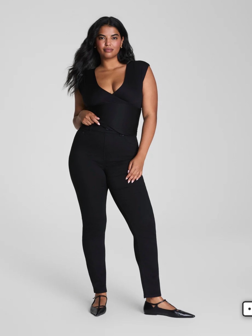 SPANX High-Rise Skinny Black Denim Legging Sz 1X Tummy Tamer Booty Lift